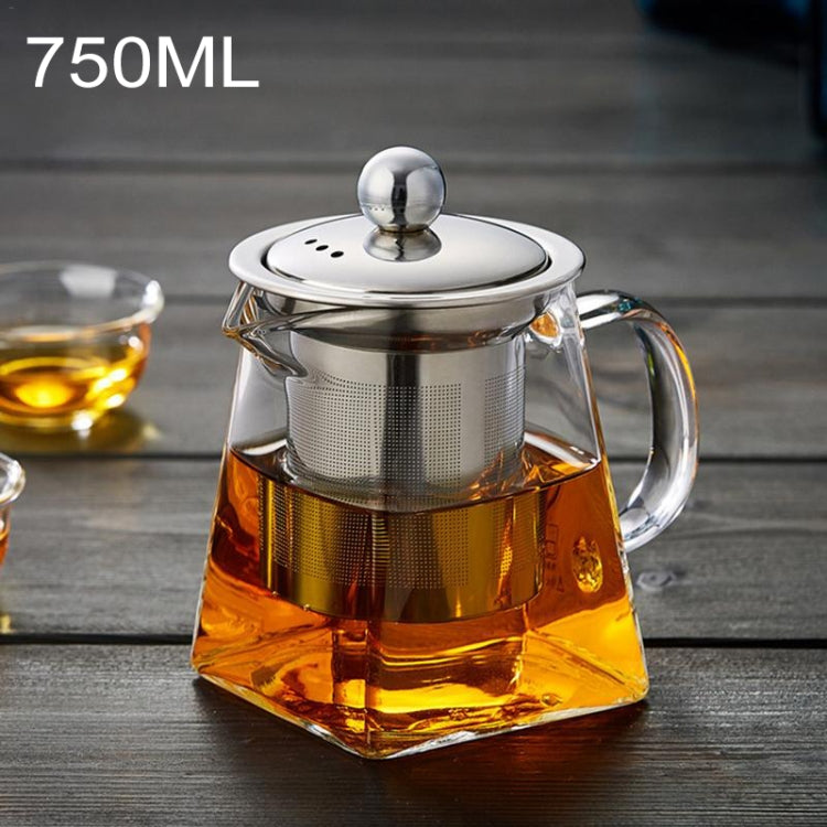 กาชงชากรองแก้วทนความร้อนสแตนเลสใส ความจุ 750มล, Capacity: 750ml