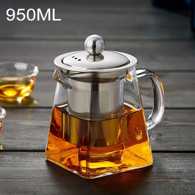 กาชงชากรองแก้วทนความร้อนสแตนเลสใส ความจุ 950มล, Capacity: 950ml