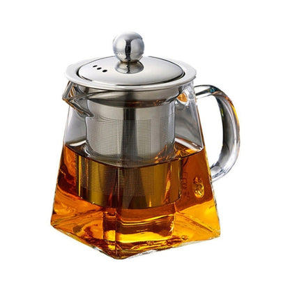 กาชงชากรองแก้วทนความร้อนสแตนเลสใส ความจุ 950มล, Capacity: 950ml