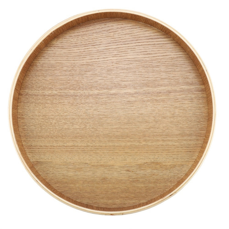 Creative ถาดไม้กลมทึบโรงแรมถาดไม้เทใส่ถาดเส้นผ่านศูนย์กลาง: 30ซม, Wood Color, Diameter: 30cm