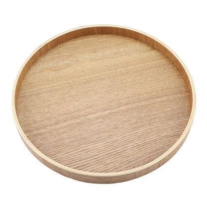 Creative ถาดไม้กลมทึบโรงแรมถาดไม้เทใส่ถาดเส้นผ่านศูนย์กลาง: 30ซม, Wood Color, Diameter: 30cm