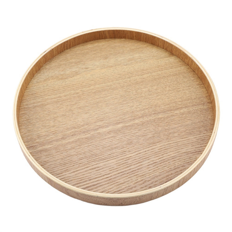 Creative ถาดไม้กลมทึบโรงแรมถาดไม้เก็บของเส้นผ่านศูนย์กลาง: 37.5ซม, Wood Color, Diameter: 37.5cm