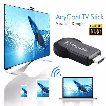 AnyCast M2 Plus Wireless WiFi Display Dongle Receiver Airplay Miracast DLNA 1080P HDMI TV Stick สำหรับ iPhone, Samsung และสมาร์ทโฟน Android อื่น ๆ, M2 Plus