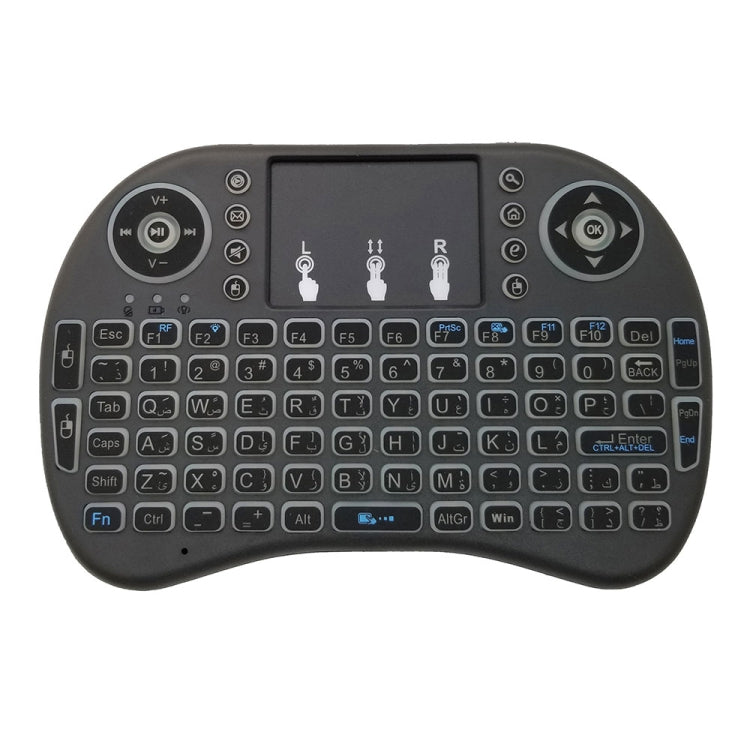 ภาษาที่รองรับ: ภาษาอาหรับ i8 Air Mouse คีย์บอร์ดแบ็คไลท์ไร้สายพร้อมทัชแพดสำหรับ Android TV Box & Smart TV & PC Tablet & Xbox360 & PS3 & HTPC/IPTV, Arabic