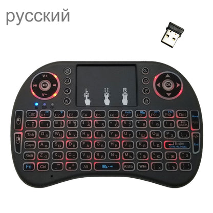 ภาษาที่รองรับ: Russian i8 Air Mouse Wireless Backlight Keyboard with Touchpad for Android TV Box & Smart TV & PC Tablet & Xbox360 & PS3 & HTPC/IPTV, Russian