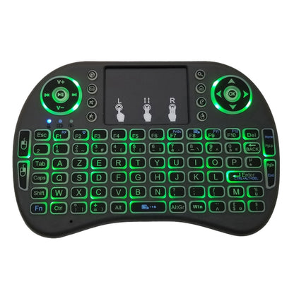 ภาษาที่รองรับ: French i8 Air Mouse คีย์บอร์ดแบ็คไลท์ไร้สายพร้อมทัชแพดสำหรับ Android TV Box & Smart TV & PC Tablet & Xbox360 & PS3 & HTPC/IPTV, French