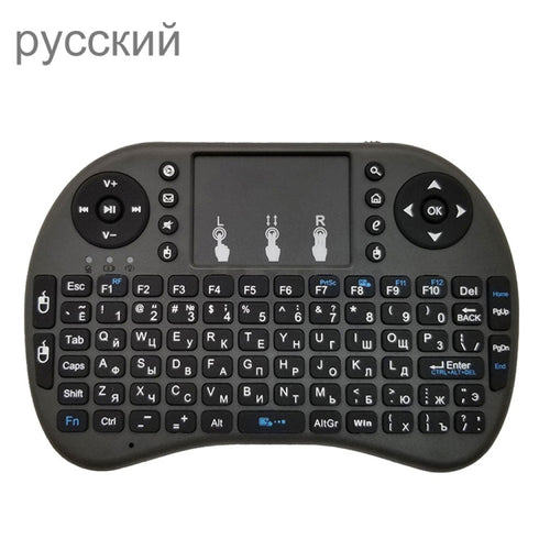 ภาษาที่รองรับ: Russian i8 Air Mouse คีย์บอร์ดไร้สายพร้อมทัชแพดสำหรับ Android TV Box & Smart TV & PC Tablet & Xbox360 & PS3 & HTPC/IPTV