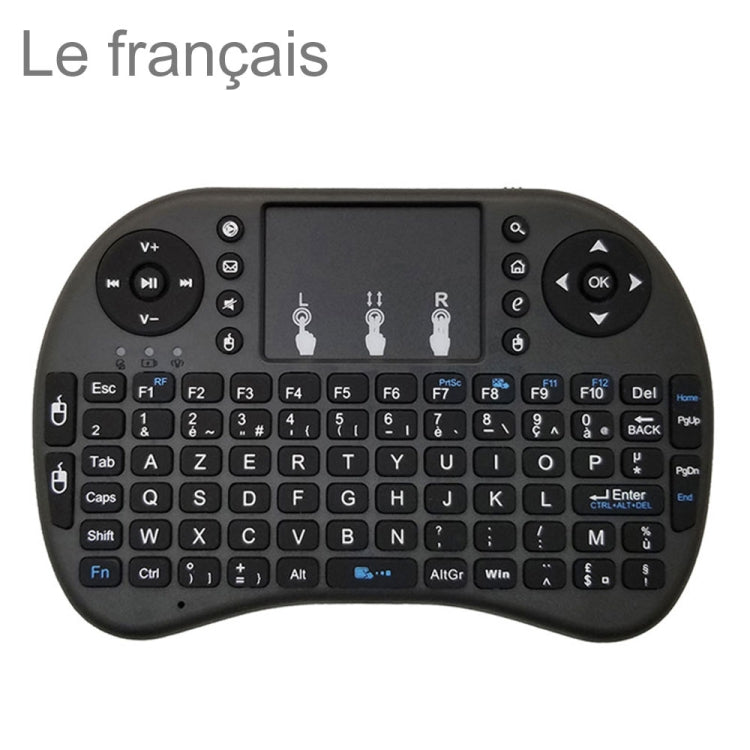 ภาษาที่รองรับ: French i8 Air Mouse คีย์บอร์ดไร้สายพร้อมทัชแพดสำหรับ Android TV Box & Smart TV & PC Tablet & Xbox360 & PS3 & HTPC/IPTV, French