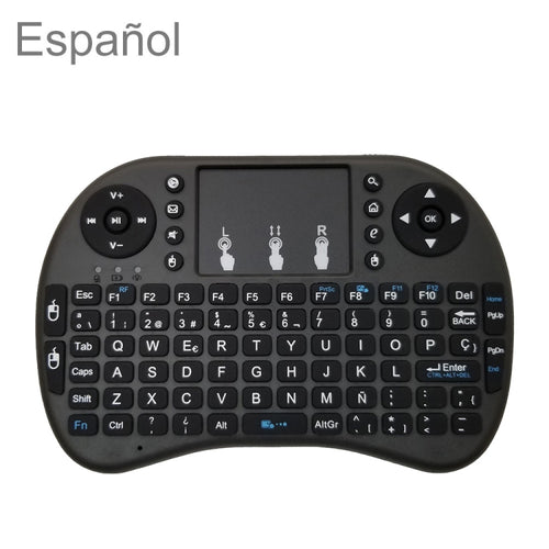 ภาษาที่รองรับ: Spanish i8 Air Mouse คีย์บอร์ดไร้สายพร้อมทัชแพดสำหรับ Android TV Box & Smart TV & PC Tablet & Xbox360 & PS3 & HTPC/IPTV, Spanish