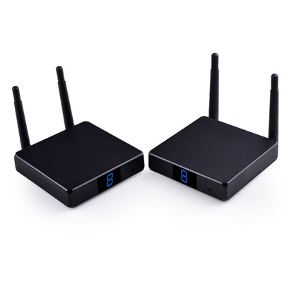 Measy FHD686 Full HD 1080P 3D 5-5.8GHz เครื่องส่งสัญญาณ HDMI ไร้สาย (เครื่องส่ง + ตัวรับ) พร้อมจอแสดงผล รองรับรีโมทคอนโทรลอินฟราเรดและฟังก์ชั่นหน้าจอเดียวกันแบบไร้สาย ระยะการส่งข้อมูล: 200 ม., FHD686 with Display