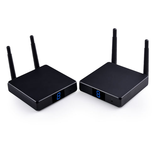Measy FHD686 Full HD 1080P 3D 5-5.8GHz เครื่องส่งสัญญาณ HDMI ไร้สาย (เครื่องส่ง + ตัวรับ) พร้อมจอแสดงผล รองรับรีโมทคอนโทรลอินฟราเรดและฟังก์ชั่นหน้าจอเดียวกันแบบไร้สาย ระยะการส่งข้อมูล: 200 ม., FHD686 with Display