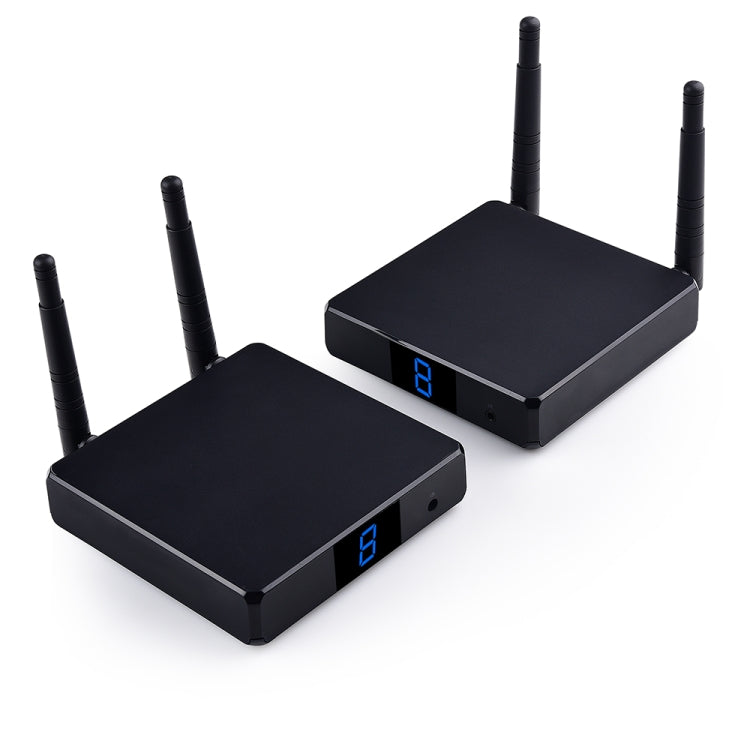 Measy FHD686 Full HD 1080P 3D 5-5.8GHz เครื่องส่งสัญญาณ HDMI ไร้สาย (เครื่องส่ง + ตัวรับ) พร้อมจอแสดงผล รองรับรีโมทคอนโทรลอินฟราเรดและฟังก์ชั่นหน้าจอเดียวกันแบบไร้สาย ระยะการส่งข้อมูล: 200 ม., FHD686 with Display