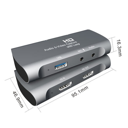 Z27 HDMI Female + Mic to HDMI Female USB 2.0 กล่องจับภาพวิดีโอเสียง, Z27