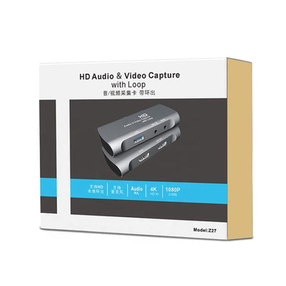 Z27 HDMI Female + Mic to HDMI Female USB 2.0 กล่องจับภาพวิดีโอเสียง, Z27