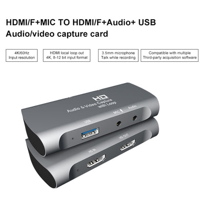 Z27 HDMI Female + Mic to HDMI Female USB 2.0 กล่องจับภาพวิดีโอเสียง, Z27
