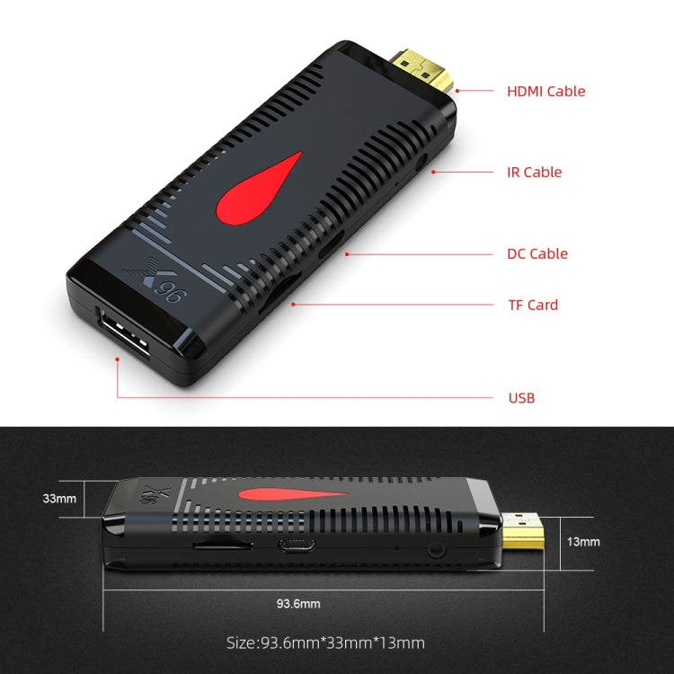 X96 S400 Android 10.0 Mini TV Stick, Allwinner H313 Quad Core ARM Cortex A53, 1GB + 8GB, รองรับ WiFi, HDMI, TF Card, USB, 1GB+8GB