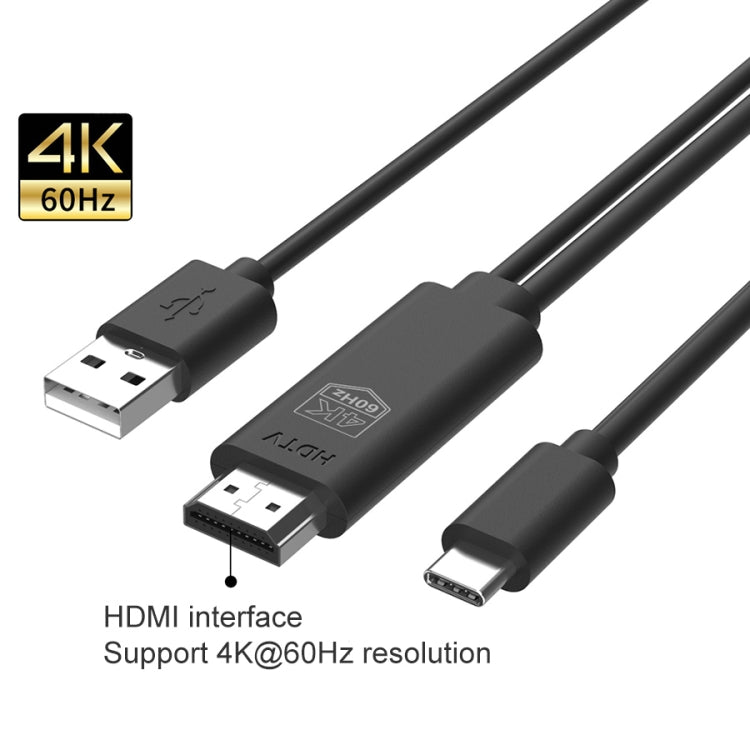 UC502 สายพลาสติก HDTV USB-C / Type-C 4K 60Hz, UC502