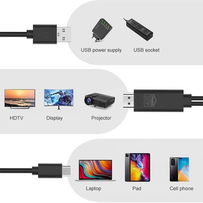 UC502 สายพลาสติก HDTV USB-C / Type-C 4K 60Hz, UC502