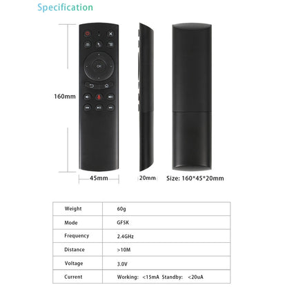 G20S 2.4G Air Mouse รีโมทคอนโทรล พร้อมอินพุตเสียง Fidelity และการเรียนรู้ IR และไจโรสโคป 6 แกนสำหรับพีซีและ Android TV Box และแล็ปท็อปและโปรเจคเตอร์, G20S