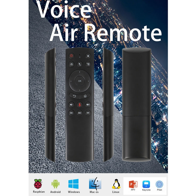 G20S 2.4G Air Mouse รีโมทคอนโทรล พร้อมอินพุตเสียง Fidelity และการเรียนรู้ IR และไจโรสโคป 6 แกนสำหรับพีซีและ Android TV Box และแล็ปท็อปและโปรเจคเตอร์, G20S