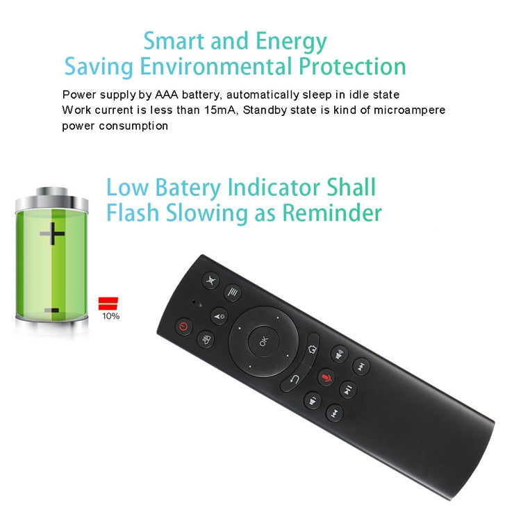 G20S 2.4G Air Mouse รีโมทคอนโทรล พร้อมอินพุตเสียง Fidelity และการเรียนรู้ IR และไจโรสโคป 6 แกนสำหรับพีซีและ Android TV Box และแล็ปท็อปและโปรเจคเตอร์, G20S