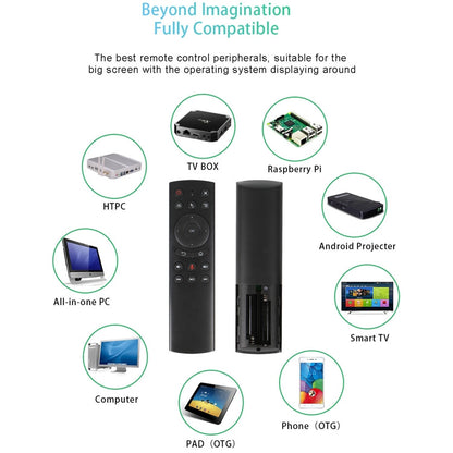 G20S 2.4G Air Mouse รีโมทคอนโทรล พร้อมอินพุตเสียง Fidelity และการเรียนรู้ IR และไจโรสโคป 6 แกนสำหรับพีซีและ Android TV Box และแล็ปท็อปและโปรเจคเตอร์, G20S