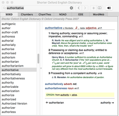 Shorter Oxford English Dictionary for Mac