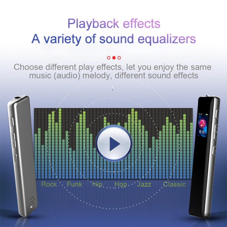 Q33 External Play MP3 Voice Control ปากกาบันทึกการลดเสียงรบกวนความละเอียดสูง, 8G, รองรับการป้องกันด้วยรหัสผ่านและการบันทึกด้วยสัมผัสเดียว, 8G