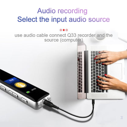 Q33 External Play MP3 Voice Control ปากกาบันทึกการลดเสียงรบกวนความละเอียดสูง, 8G, รองรับการป้องกันด้วยรหัสผ่านและการบันทึกด้วยสัมผัสเดียว, 8G