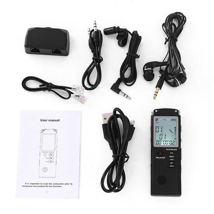 T60 หน้าจอขาวดำ HD Noise Reduction Digital Voice Recorder, 16G, รองรับรูปแบบ MP3 / WAV, 16G