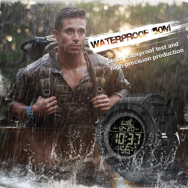 TANK North Edge Men แฟชั่นกองทัพทหารมืออาชีพกีฬากลางแจ้งกันน้ำวิ่งว่ายน้ำสมาร์ทนาฬิกาดิจิตอล, TANK North Edge