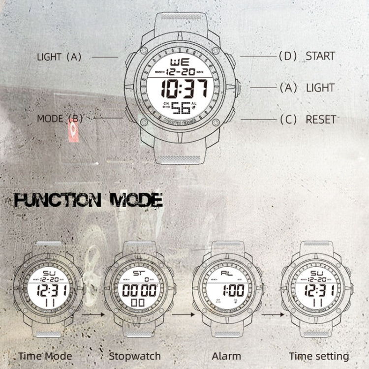 TANK North Edge Men แฟชั่นกองทัพทหารมืออาชีพกีฬากลางแจ้งกันน้ำวิ่งว่ายน้ำสมาร์ทนาฬิกาดิจิตอล, TANK North Edge