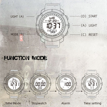 TANK North Edge Men แฟชั่นกองทัพทหารมืออาชีพกีฬากลางแจ้งกันน้ำวิ่งว่ายน้ำสมาร์ทนาฬิกาดิจิตอล, TANK North Edge