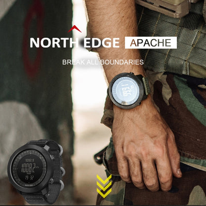 NORTH EDGE มัลติฟังก์ชั่นกันน้ำกีฬากลางแจ้งนาฬิกาอัจฉริยะอิเล็กทรอนิกส์, รองรับการวัดความชื้น / พยากรณ์อากาศ / การวัดความเร็ว, สไตล์: สายไนลอน, Nylon Strap