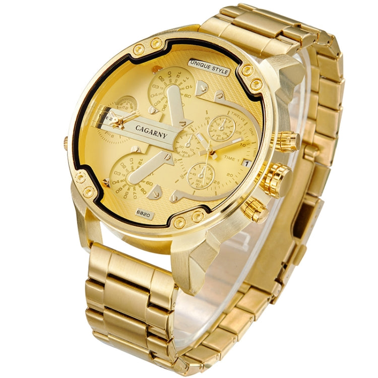 CAGARNY 6820 Fashion Life Waterproof Gold Surface Steel Band Quartz Watch, Gold Surface Steel Band