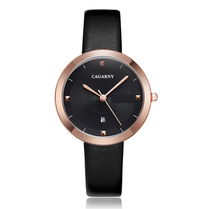 CAGARNY 6871 Fashion Life Waterproof Gold Shell Steel Band Quartz Watch, Gold Shell