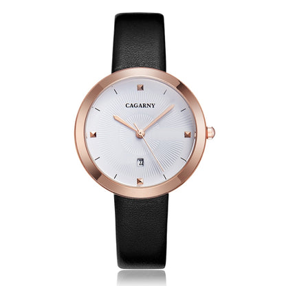 CAGARNY 6871 Fashion Life Waterproof Gold Shell Steel Band Quartz Watch, Gold Shell