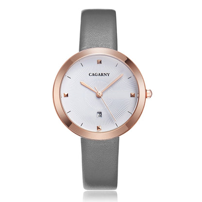 CAGARNY 6871 Fashion Life Waterproof Gold Shell Steel Band Quartz Watch, Gold Shell