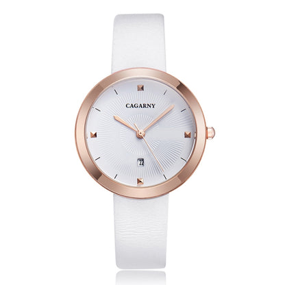 CAGARNY 6871 Fashion Life Waterproof Gold Shell Steel Band Quartz Watch, Gold Shell
