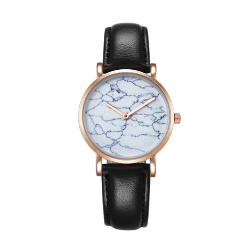 CAGARNY 6812 Round Dial Alloy Gold Case Fashion Women Watch นาฬิกาควอตซ์พร้อมสายหนัง PU