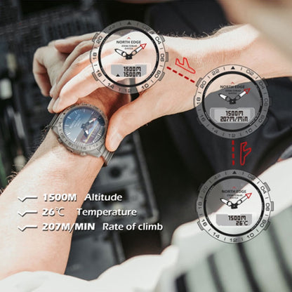 North Edge GAVIA Men Outdoor Sport 50m Waterproof Smart Digital Watch Diving Watch, Support Barometer & Pedometer, GAVIA