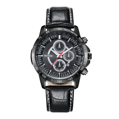 WeiYaQi 89031 นาฬิกาข้อมือควอตซ์แฟชั่นพร้อมสายหนัง, WeiYaQi 89031 Quartz Wristwatch (Black)