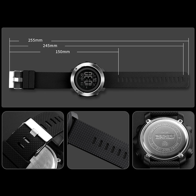 SKMEI 1416 มัลติฟังก์ชั่นแฟชั่นกลางแจ้ง Noctilucent Waterproof Steel Ring Digital Watch, Steel Ring, 1416 Steel Ring