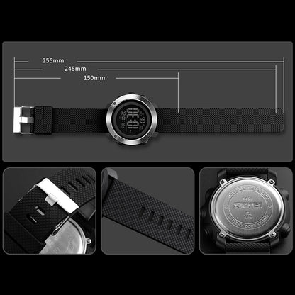 SKMEI 1416 มัลติฟังก์ชั่นแฟชั่นกลางแจ้ง Noctilucent Waterproof Steel Ring Digital Watch, Steel Ring, 1416 Steel Ring