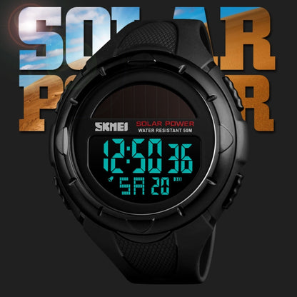 SKMEI 1405 Fashion Solar Power Outdoor Sports Watch มัลติฟังก์ชั่น 50m Waterproof Men Digital Watch