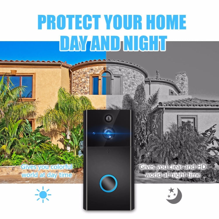 VESAFE HD 720P กล้องรักษาความปลอดภัยสมาร์ท WiFi Video Doorbell Intercom, รองรับการ์ด TF และอินฟราเรด Night Vision & Motion Detection App สำหรับ IOS และ Android, VS-A5 Black, VS-A4 Silver