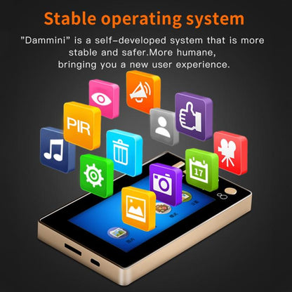 Danmini Q10 การตรวจจับความเคลื่อนไหวหน้าจอ 4.3 นิ้ว กล้อง สัญญาณเตือนวิดีโอตัวแสดงประตูดิจิตอลอัจฉริยะ รองรับการ์ด TF, Q10 Black