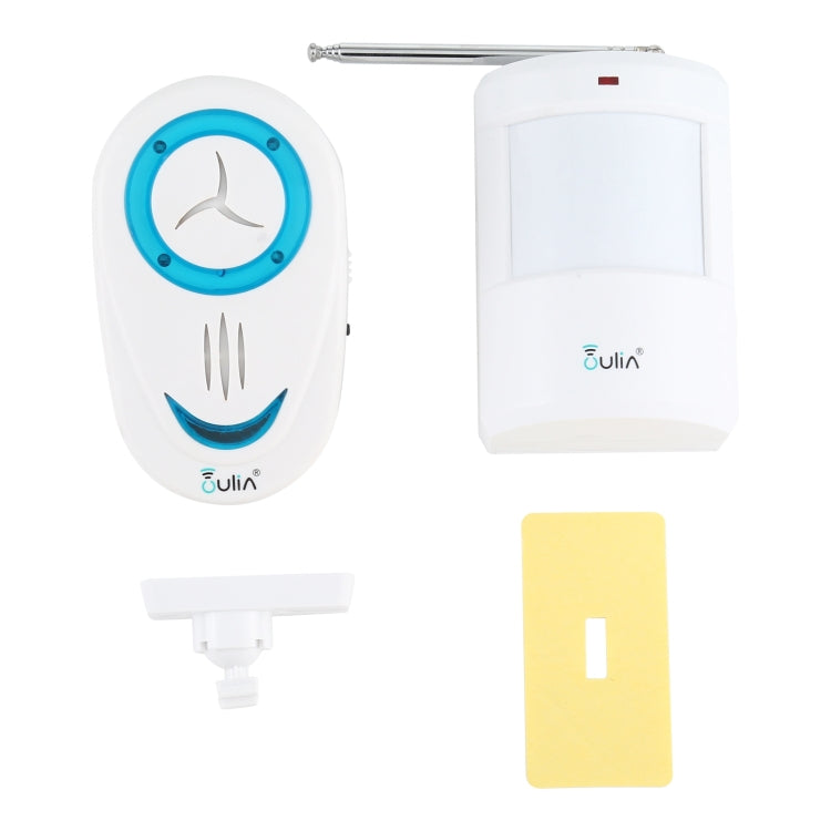 OULIA 220V เซ็นเซอร์ไร้สายกระดิ่งประตูนาฬิกา Electro Guard, ปลั๊ก US, US Plug