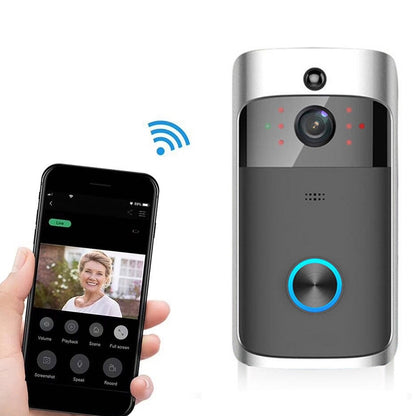 M4 720P Smart WIFI พลังงานต่ำเป็นพิเศษวิดีโอ PIR ออดภาพพร้อมช่องใส่แบตเตอรี่ 3 ช่องรองรับโทรศัพท์มือถือการตรวจสอบระยะไกลและการมองเห็นตอนกลางคืนและเลนส์กล้องมุมกว้าง 166 องศา