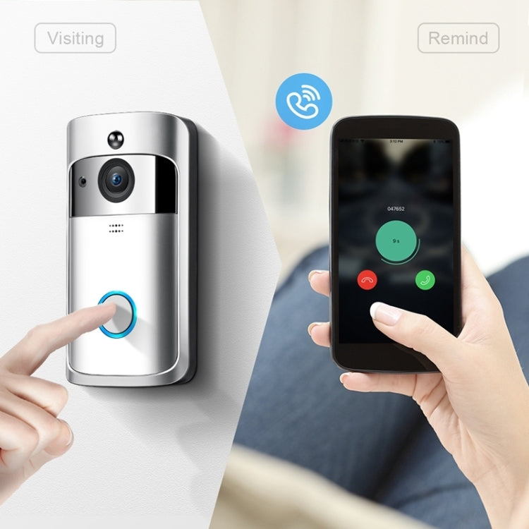 M4 720P Smart WIFI พลังงานต่ำเป็นพิเศษวิดีโอ PIR ออดภาพพร้อมช่องใส่แบตเตอรี่ 3 ช่องรองรับโทรศัพท์มือถือการตรวจสอบระยะไกลและการมองเห็นตอนกลางคืนและเลนส์กล้องมุมกว้าง 166 องศา